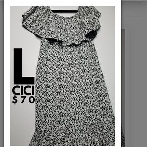 Lularoe Cici Dress Black and White